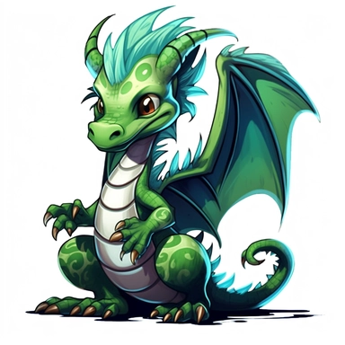green graffiti dragon clipart illustration, on an isolated clean white background,