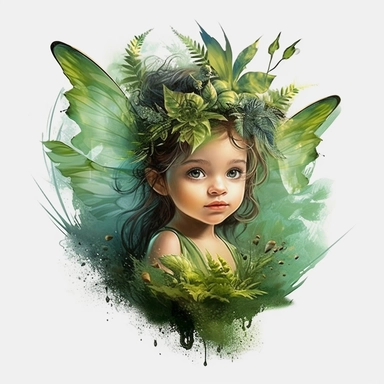 Watercolour beautiful Disney inspired emerald green queen baby forest fairy beautiful Disney tinker bell inspired emerald green forest fairy with beautiful flawless features, magnificent wings, compelling realistic beautiful vibrant eyes perfect hands and