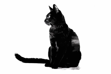 cat outline clipart, white background