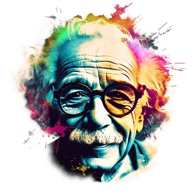 supercool badass funny sunglasses on psychedelic Albert Einstein, award winning, 2d, logo clipart, white background