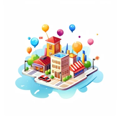 clipart, a logo themed around find my business. i own a local seo marketing agency. white background , no words