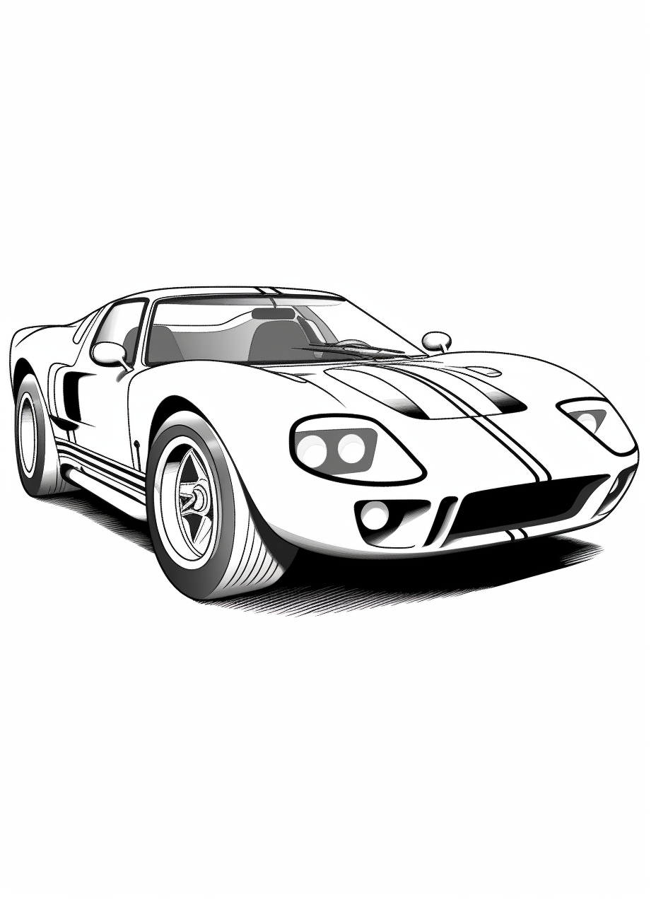 black and white car clipart
