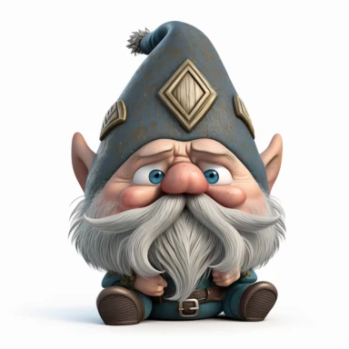 doofus gnome clipart in the style of Jenny Nyström, white background, no shadow