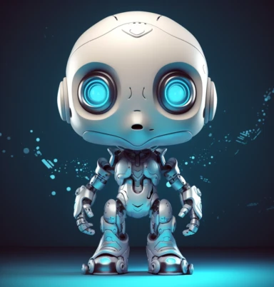 computer animators and 3d modelers from designbytes digital art, clipart, and vectors, the global leader in digital, in the style of jeremiah ketner, futuristic robots, dark white and light silver, cute cartoonish designs, prateep kochabua, realistic lighting, rtx