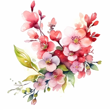 watercolor clipart spring flower decoration for the corner of a page