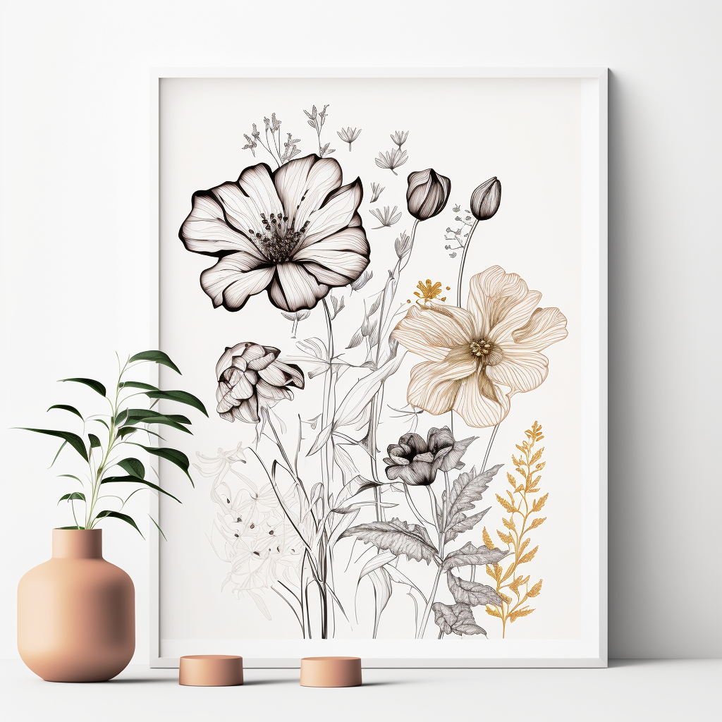 floral line cliparts