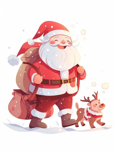 isolated images, illustrations on a white background, Clipart,Cute santa, by Ilon Wikland, storybook illustration, winter wonder land, happy, kids book, story for children