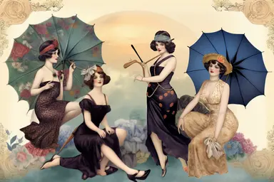 pin up calendar girls, 1920's, clip art