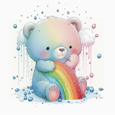 cute Care Bears Serie , sweet, ClipArt, White Background, cartonny, watersplash, an adorable
