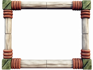 Frame whith two feet, carved in stone, immediate foreground, white blank empty canvas, clipart, isolated, white background, extremely detailed, photo realistic, high resolution, realistic, 8K