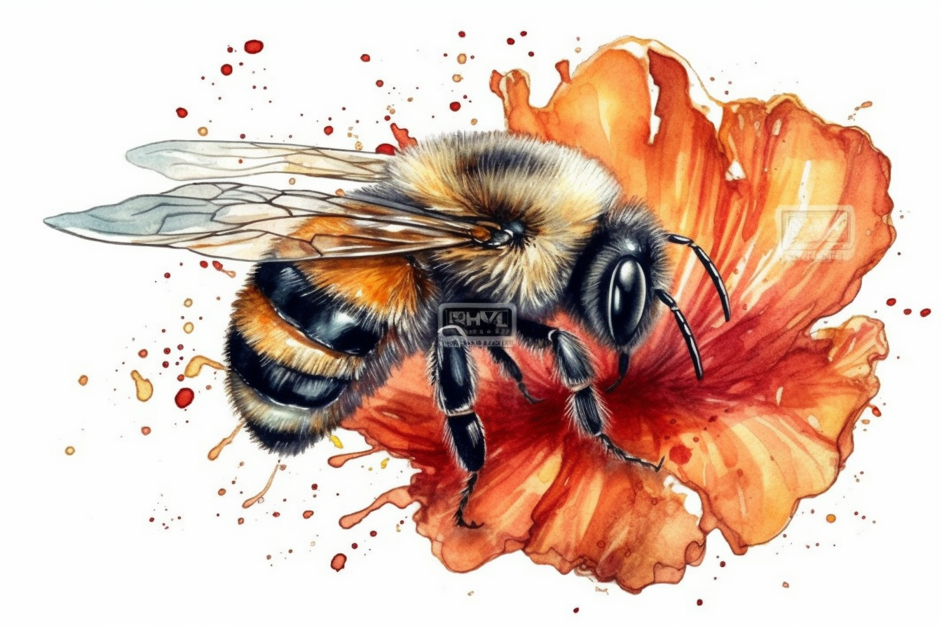 flower bee cliparts