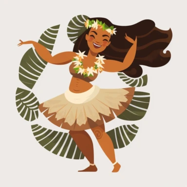 hula dancer white background clipart