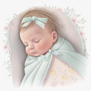 clipart, no background, simple, pastel, newborn baby