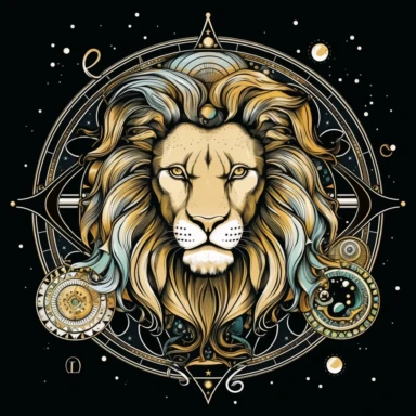 leo zodiac clipart, black background
