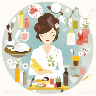 woman at day spa clipart