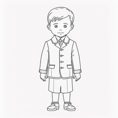 boy dressed, diferend work uniform, realistic uniform, different cultural, simple ,informative, clipart style, children book colouring art, no colour, cute, kid friendly, black and white, cartoon style, vector image, simple, line art style, white background, local food, animal, educational,diversity, picture book style, captivating,Ar 2:3, The Refueling Station: Generate an image of an abandoned refueling station, hovering above the turbulent, colorful clouds of a gas giant planet. The station i