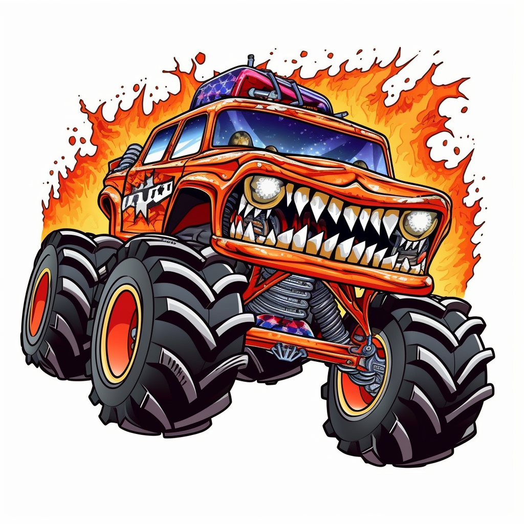 flaming truck cliparts