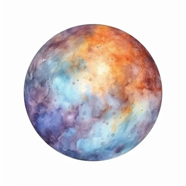 the Mercury planet isolated on white background clipart with watercolor illustration,full body shot, etsy style