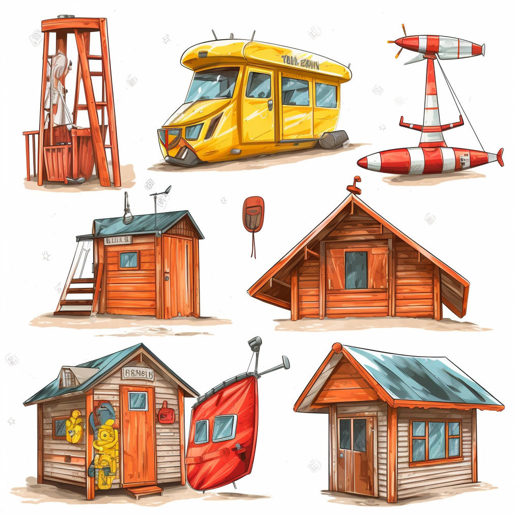 beach hut cliparts
