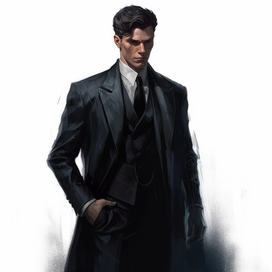 dark academy suit for a dark comic, in the style of ekaterina panikanova, dark and brooding designer, fernando amorsolo, realistic chiaroscuro, cryptid academia, dark academia, watercolor clipart