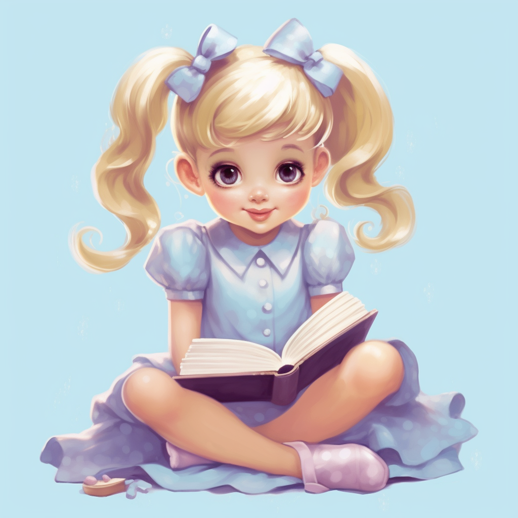 girl reading cliparts