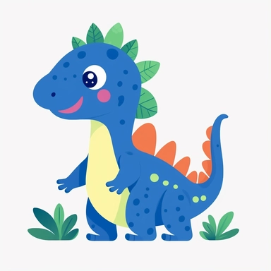 adorable simple dinosaur clipart, white background