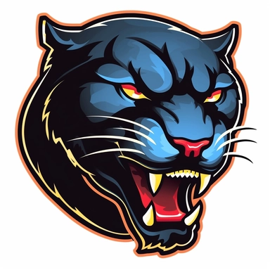 panther clipart 2d head and neck logo style