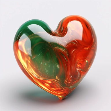 red heart free heart clipart, in the style of realistic usage of light and color, zbrush, dark orange and emerald, white background, soft focus lens, neogeo, realistic detailing