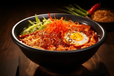 noodle hot spicy, korea food