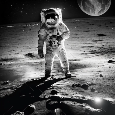 an astronaut walking on the surface of the moon, blu ray cover usa, full body photograph, high resolution auction photo, antialiased, the moon cast on the man, videogame asset, year 1968, white suit and hat, immensity, the photo shows a large, historical record, clipart, a screenshot, polished steel armor, epic stock photo