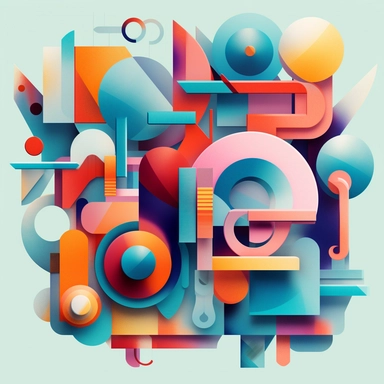 a close up of a colorful geometric shapes combination with a white background, james gilleard and james jean, escher, trending on artisation, by Sam Spratt, dan mcpharlin : : clipart icon, simple gradient color from gray to metalic blue, vector-based, sharp border, plane color and very define