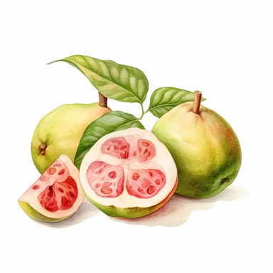guava,pastel,clipart,white background