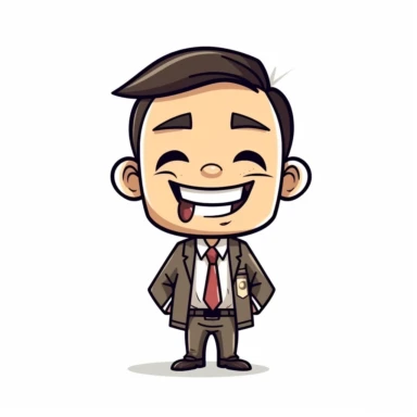 happy cute Investment Banker face, cartoon, clipart, mascot, isolated on white background