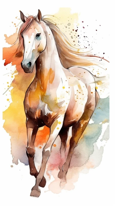 pegaso con la elegancia de un caballo, como cola, orejas, a todo color, textura de pintura de punto, Perfecto para el arte de ilustración de libros, simple, lindo, a todo color, clipart, ilustración de acuarela, individual objeto, alta definición 8k, fondo blanco para eliminar el fondo