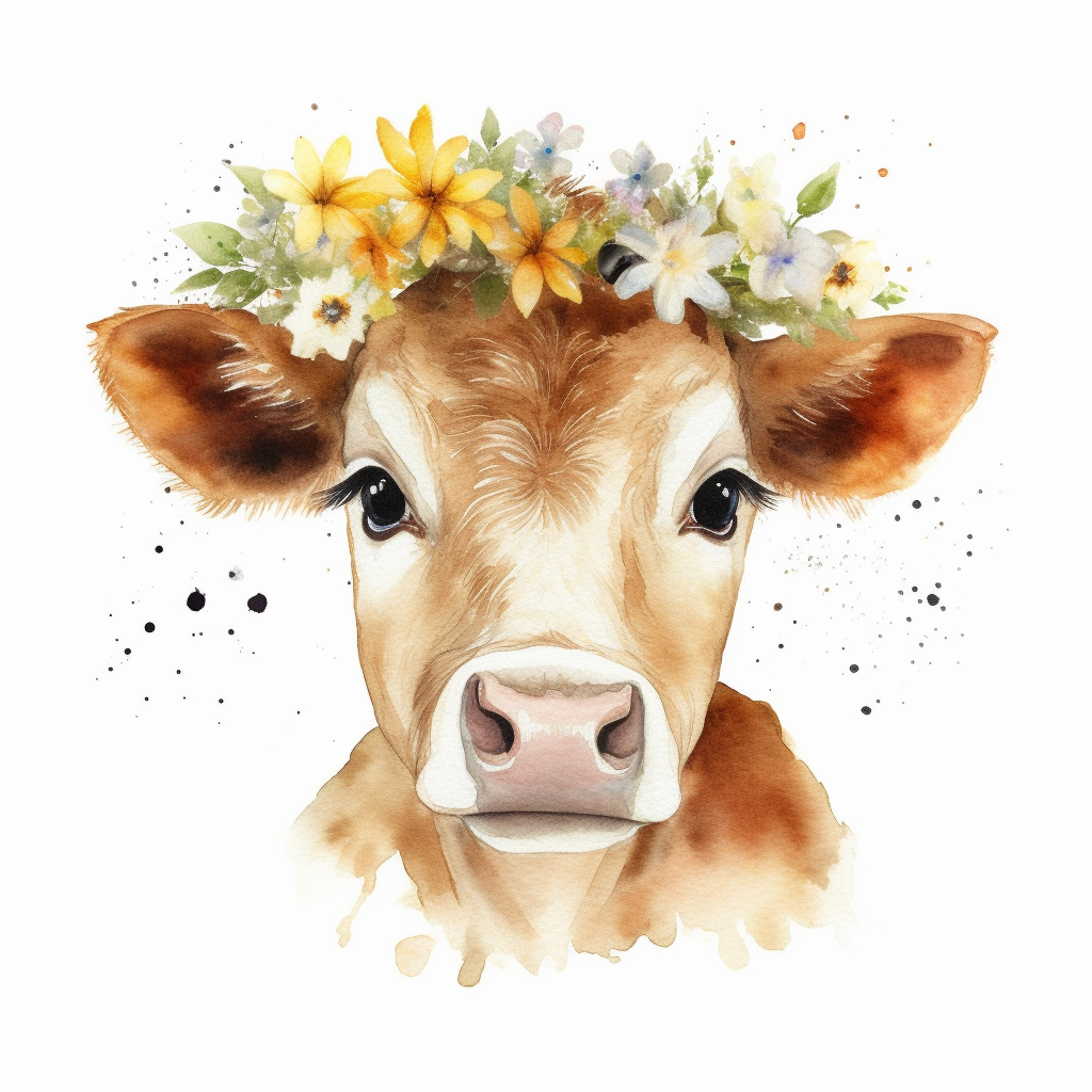 baby cow clipart