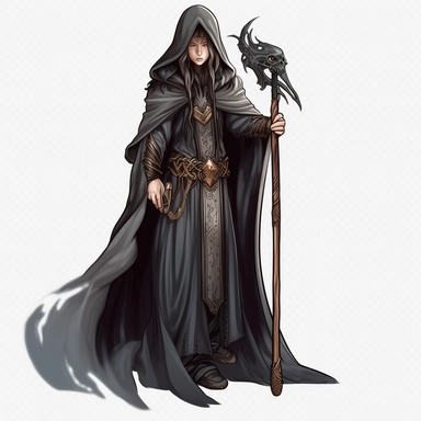 a realistic portaied Female wizard standing firm i a gothic fantasy world, clipart