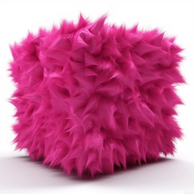 3d furry cube viva magenta, clipart, white background
