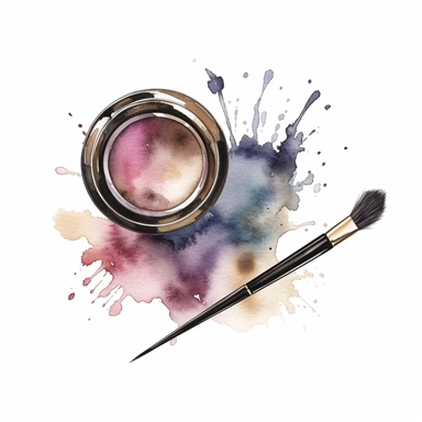 watercolor line art makeup eyeshadow clipart, high resolution, minimal detailed, 8k on white background