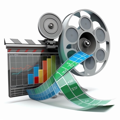 graphs charts analytics, motion picture camera, clipart