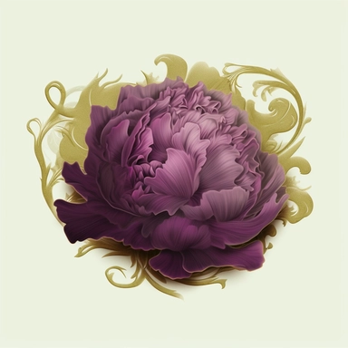 panoramic view, full view, the color purple, elegant, decorative, illustration clipart style, sharp focus, romantic, add beautiful purple peony accent, fantasy, centered, high detail, transparent background, adjust aspect ration to see full image, (--iw 10)