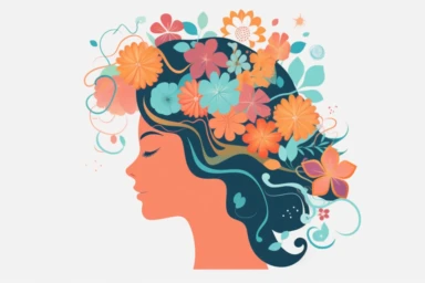 Mental Health Clipart, 8K, white background, spaced out