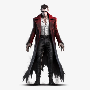 png clipart of a realistic vampire with accurate body proportions