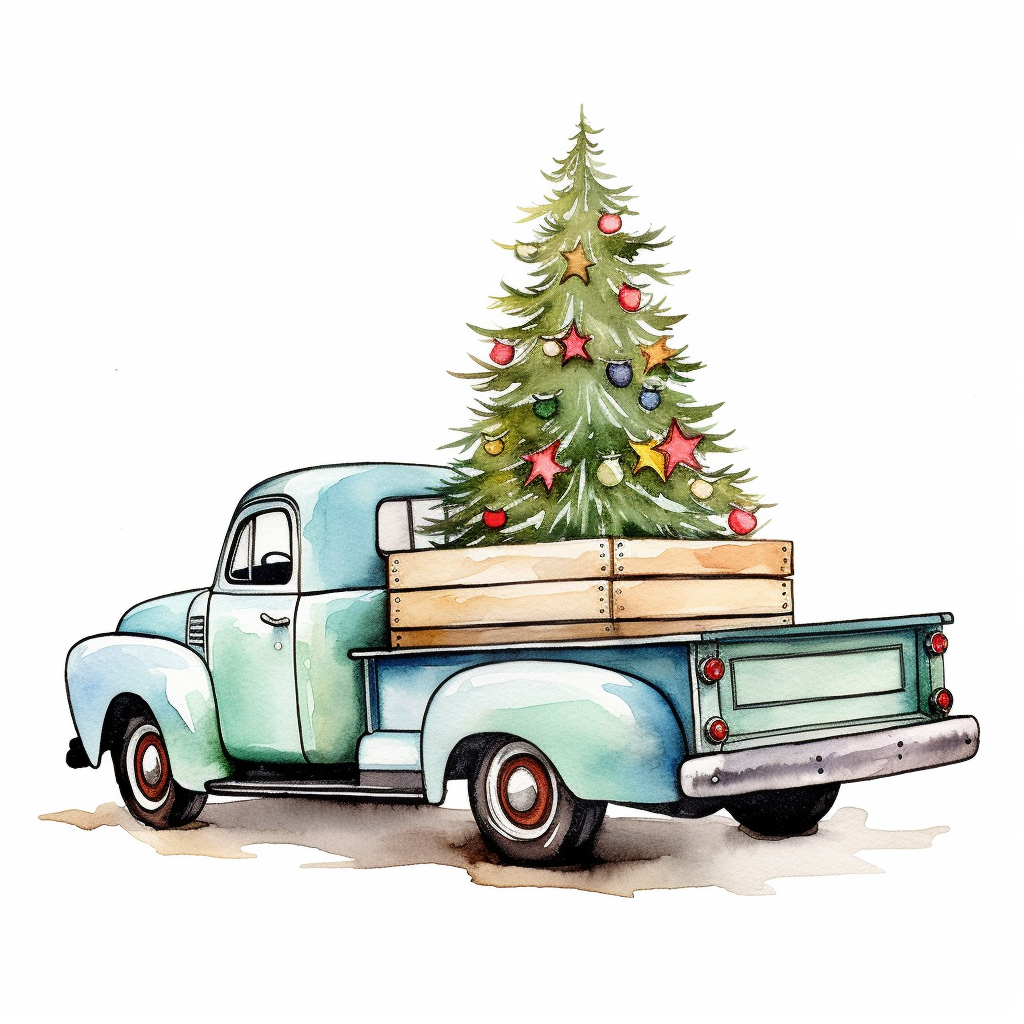 High resolution christmas tree put a long tree in the back of a pickup ...