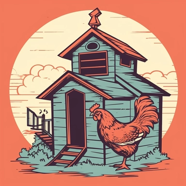 vector style clipart of a retro chicken coop