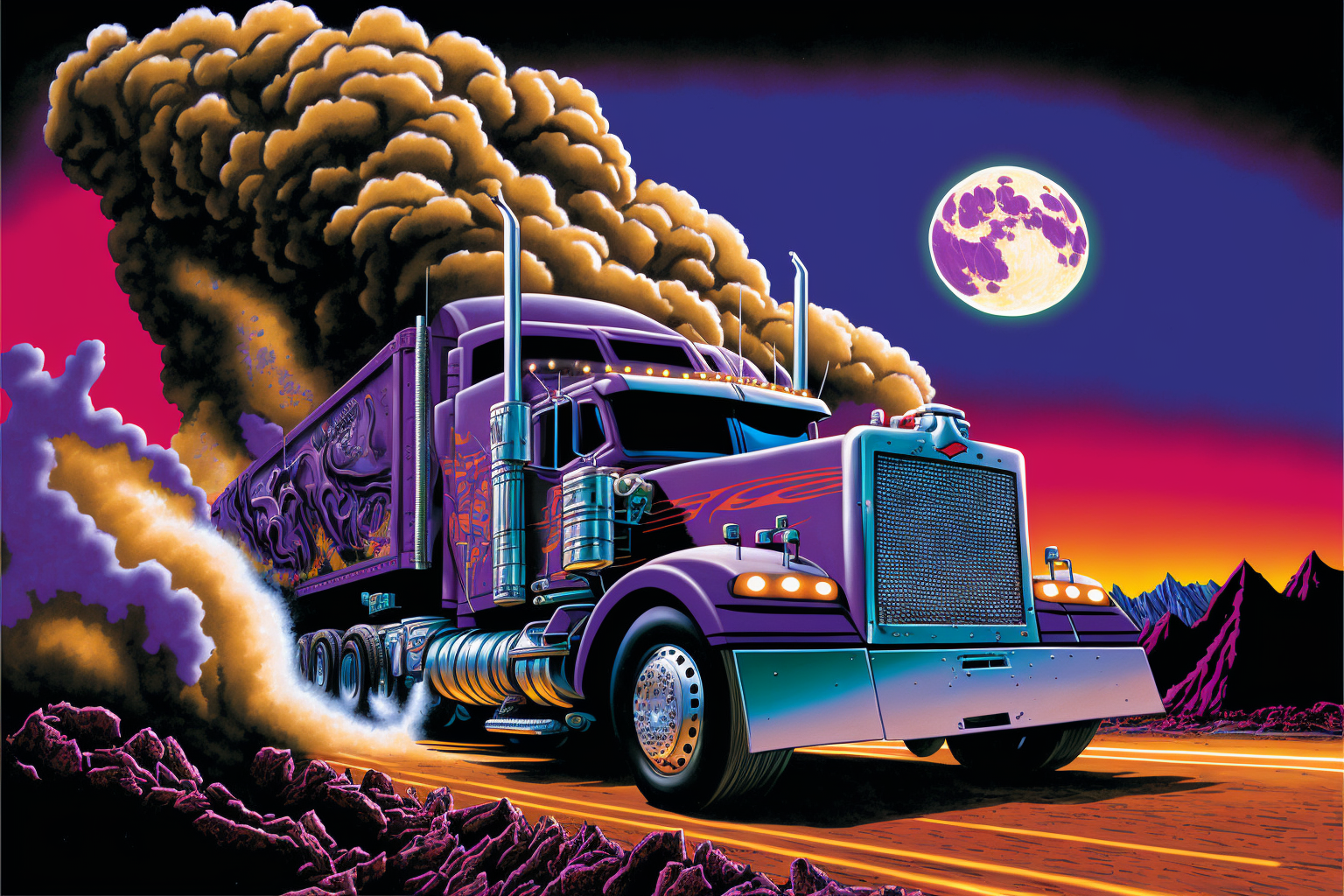 flaming truck cliparts