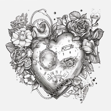 SAINT VALENTINE'S DAY clipart , original hand drawing, style of the artwork, mood of the aartwork, white background, 8K quality, ultra detailed , clipart, white background, High Quality, ultra detailed