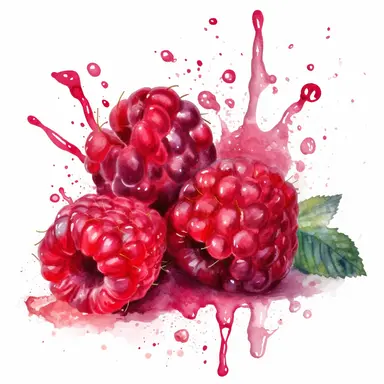 watercolor clipart raspberrie crushed