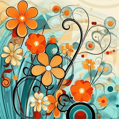 abstract flowers clip art