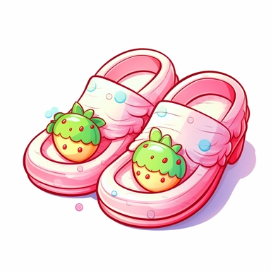 clipart of summer slipper kawaii white background