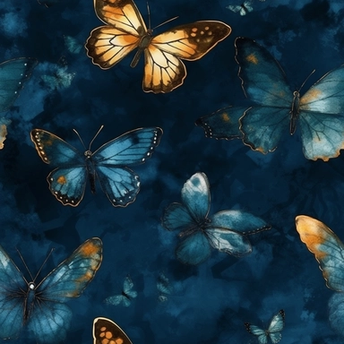 Background. watercolor sketch illustration of butterflies, digital art, elegant, clipart, isolated on a rich blue background